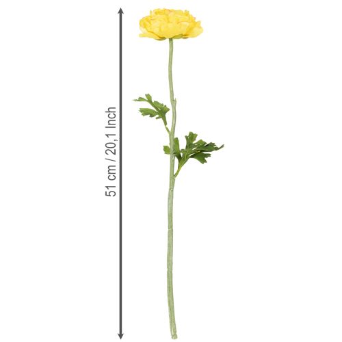Product Artificial ranunculus as a single flower for elegant and low-maintenance decoration, 51cm, 3 pieces