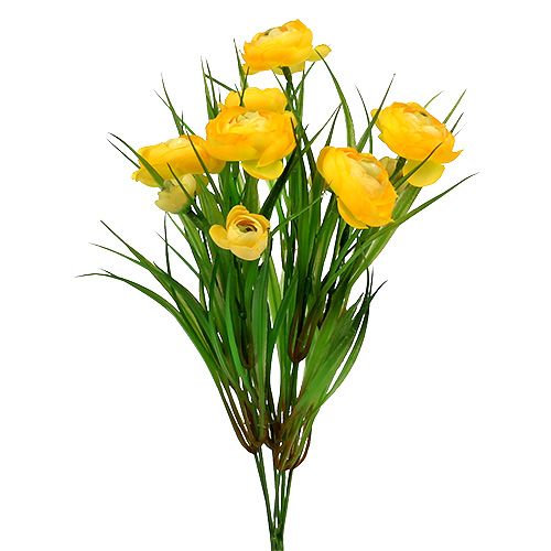 Floristik24 Ranunculus bouquet with grass 35cm yellow