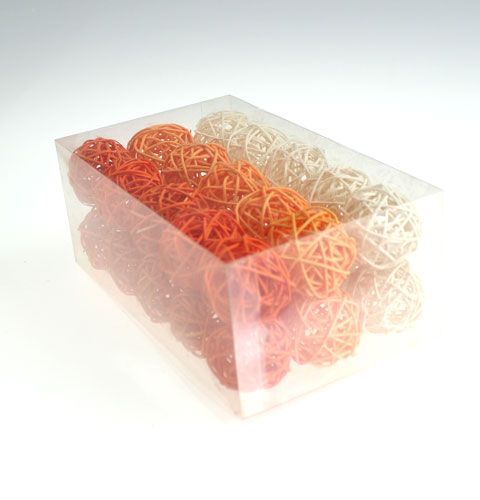 Floristik24 Rattan balls 4.5cm orange apricot 30 pcs