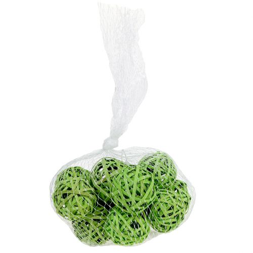 Floristik24 Rattan Ball Spring Green Ø4cm 12pcs
