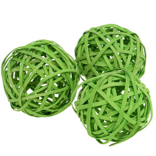 Product Rattanball light green Ø6cm 6pcs