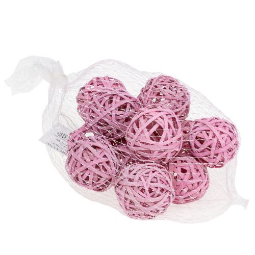 Floristik24 Rattanball Pink Ø4cm 12pcs