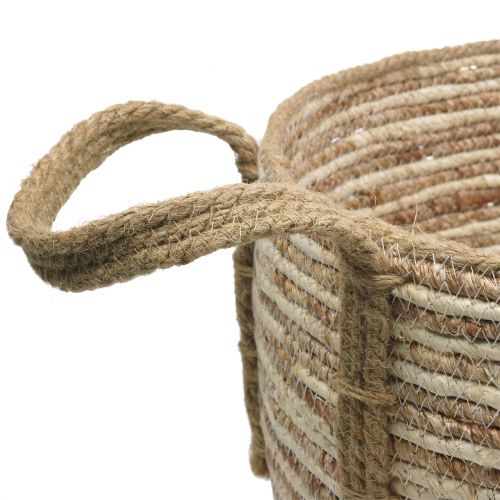 Floristik24 Rattan basket natural/brown Ø40/32/26cm 3pcs