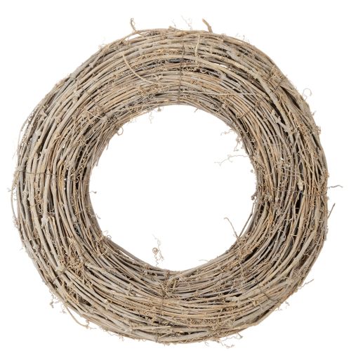 White-Washed Rattan Wreath 50cm for Creative Decoration buy online | Floristik24.co.uk
