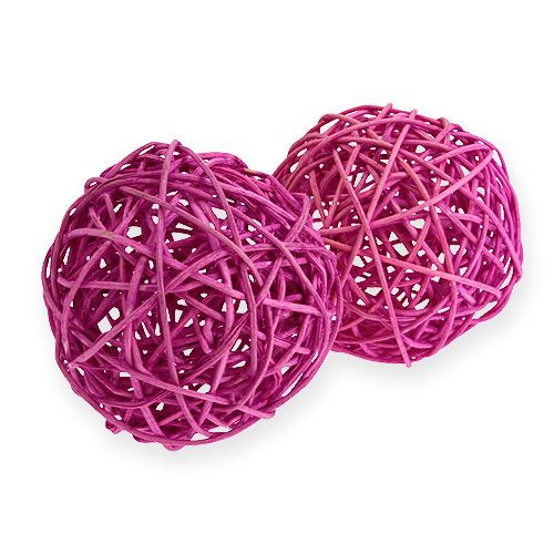 Floristik24 Rattan ball 10cm purple 10pcs