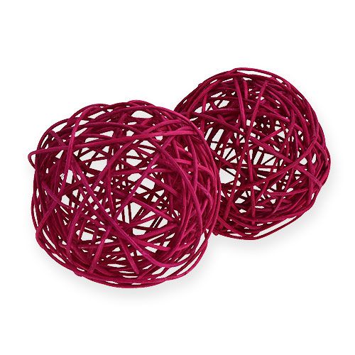 Rattan ball Ø10cm Fuchsia 10pcs