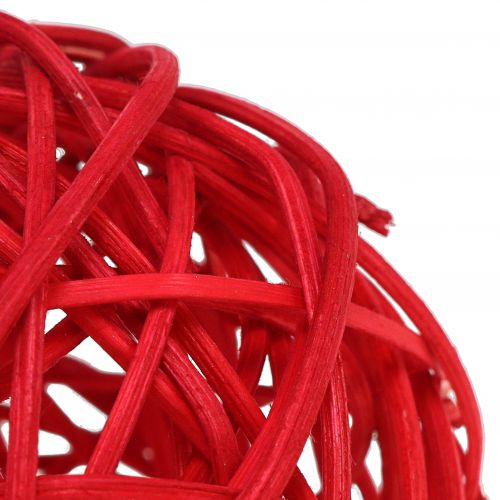 Product Rattan ball red Ø7.5cm 15pcs