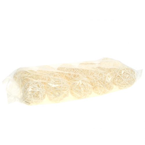 Floristik24 Rattan ball bleached Ø7,5cm 15pcs