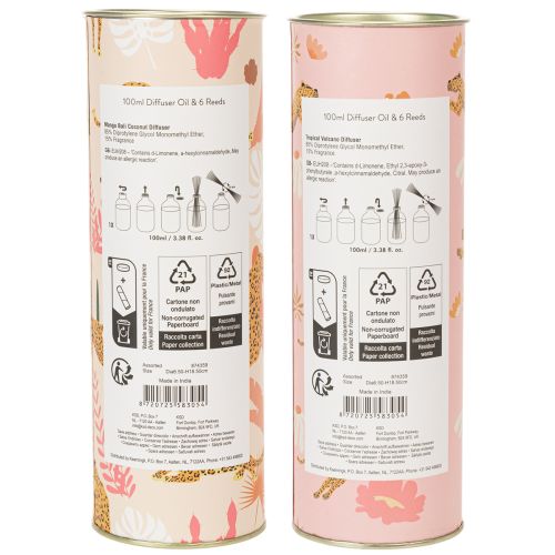 Product Room fragrance diffuser with exotic coconut and mango scent for long-lasting freshness at home, 19cm, 2 pieces