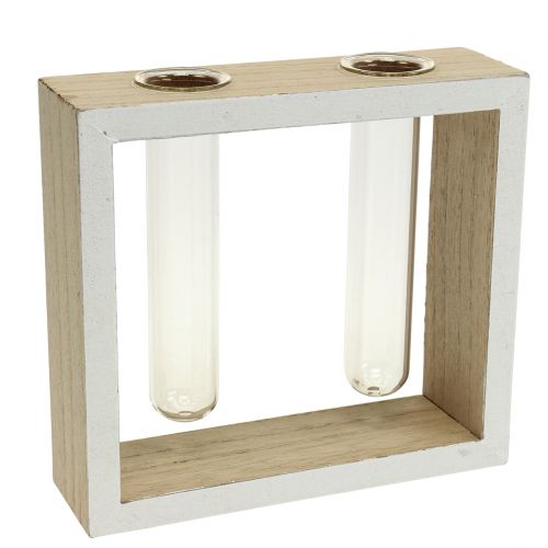 Floristik24 Test tubes in a wooden frame 13cm x 12cm 2pcs