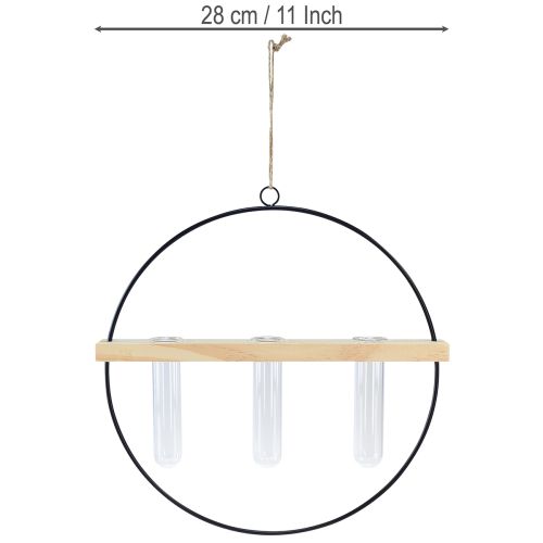 Product Test tube decorative vase decorative ring metal black 29×4×29cm