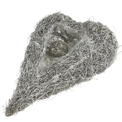 Vine heart for planting white washed 35cm x 23cm 1pc | Floristik24.co.uk