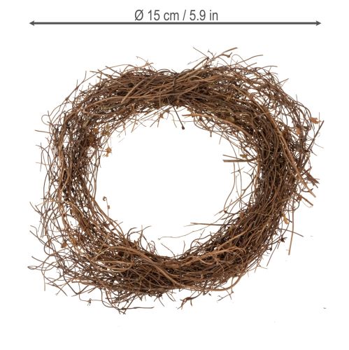 Product Natural grapevine wreath Ø15cm, set of 10 - Ideal for autumn, Christmas, Easter and funeral decorations
