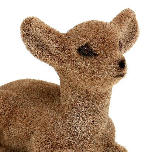 Product Deer sitting flocked 8cm 6 pcs