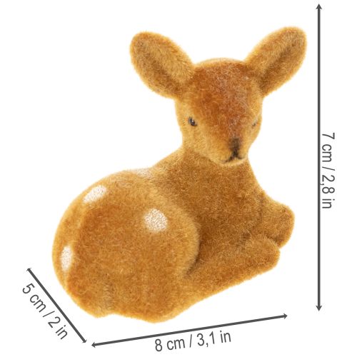Deko Figur Set Lying Fawns 8cm, 6pcs, Brown Tones, Plastic, Indoor Decoration | Floristik24.co.uk