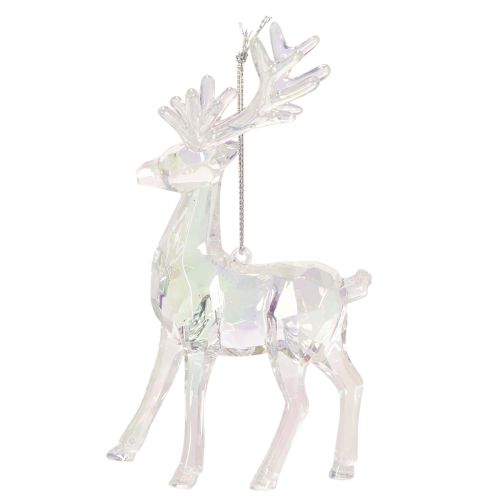 Reindeer Ornaments, Acrylic, Iridescent, 14 cm, Set of 4, for Christmas Decoration | Floristik24.co.uk
