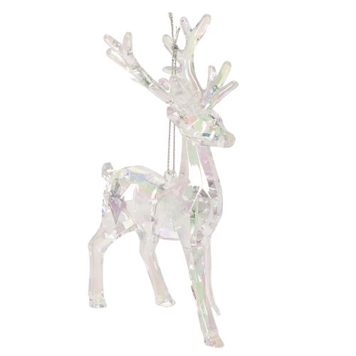 Reindeer Ornaments, Acrylic, Iridescent, 14 cm, Set of 4, for Christmas Decoration | Floristik24.co.uk