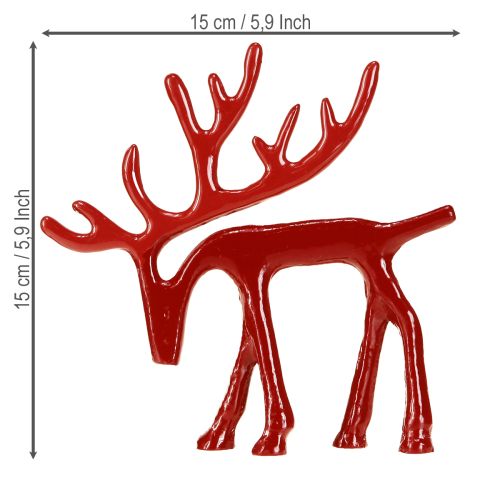 Product Reindeer decoration figure metal table decoration Christmas red 15cm
