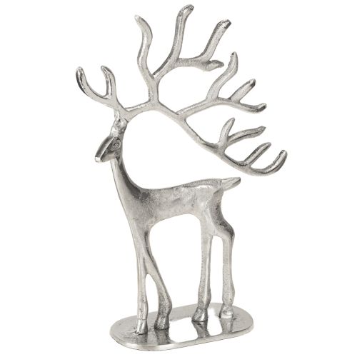 Reindeer decoration deer figure metal silver H31cm