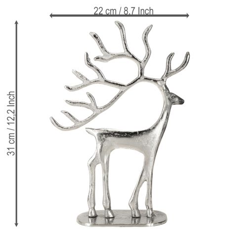 Product Reindeer decoration deer figure metal silver H31cm