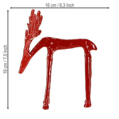 Product Reindeer decoration metal figure Christmas decoration red 16×13×19cm