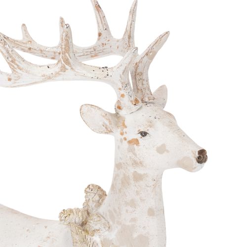 Sitting Reindeer Figurine with