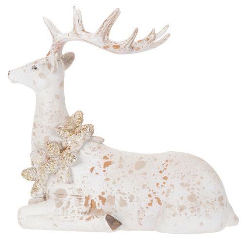 Sitting Reindeer Figurine with