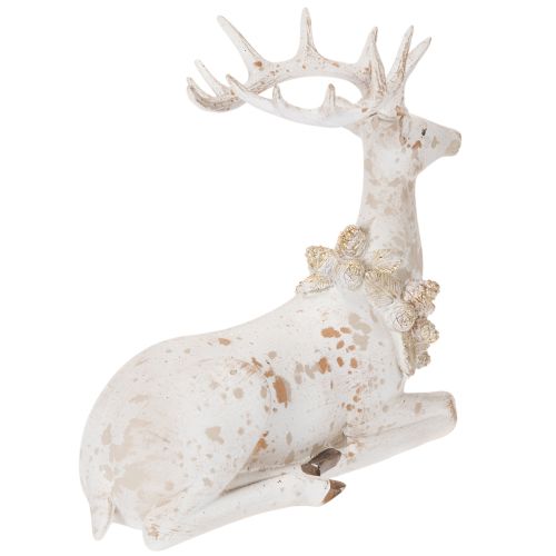 Sitting Reindeer Figurine with
