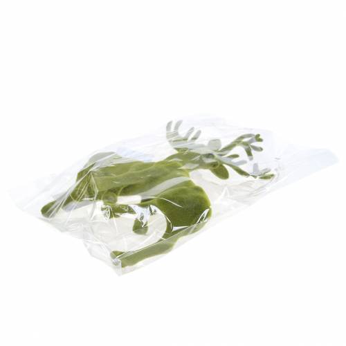 Product Decorative reindeer flocked moss green 20cm 2 pcs