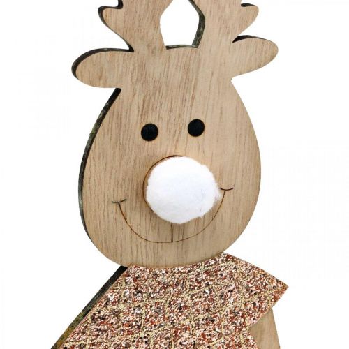 Product Reindeer wooden decorative figure standee Christmas 12×6.5cm H45cm 2pcs