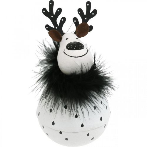 Floristik24 Decorative reindeer, Christmas decoration, decorative figure made of metal, Advent white, black H15.5cm Ø8cm