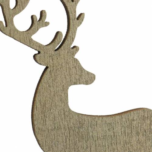 Product Deco plug deer gold, brown, green assorted 8cm 18pcs