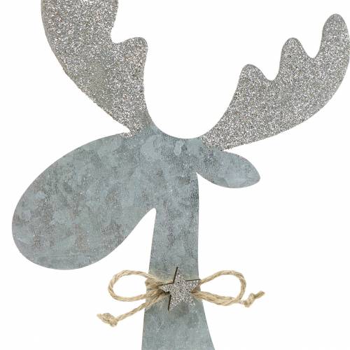 Floristik24 Reindeer silver glitter 42cm x 16.5cm