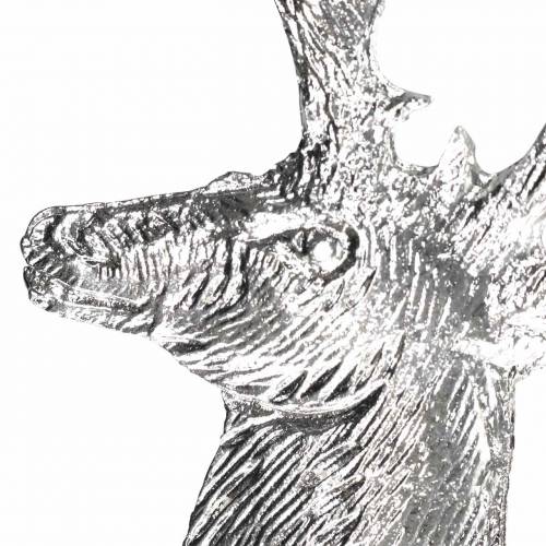 Floristik24 Decorative reindeer bust silver metal 8cm × 4.8cm 8 pcs