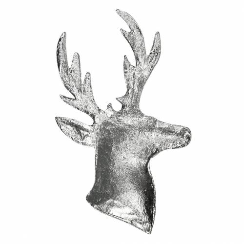 Floristik24 Decorative reindeer bust silver metal 8cm × 4.8cm 8 pcs