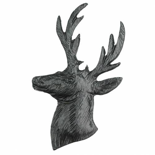 Decorative reindeer bust black metal 8cm × 4.8cm 8 pieces
