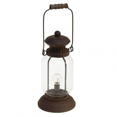 Floristik24 Retro Lamp LED Lantern Rust Brown Warm White Ø11cm H30cm