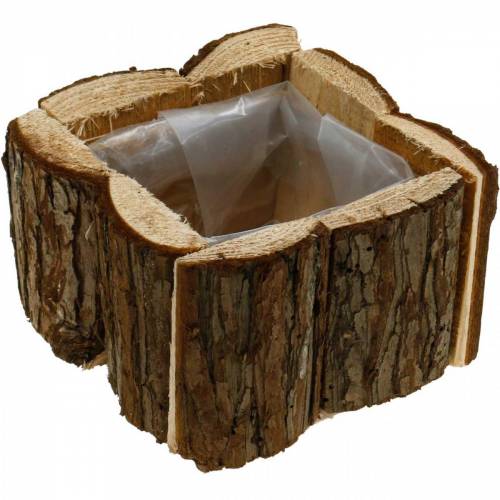 Floristik24 Plant box bark flower box wood 14×14cm