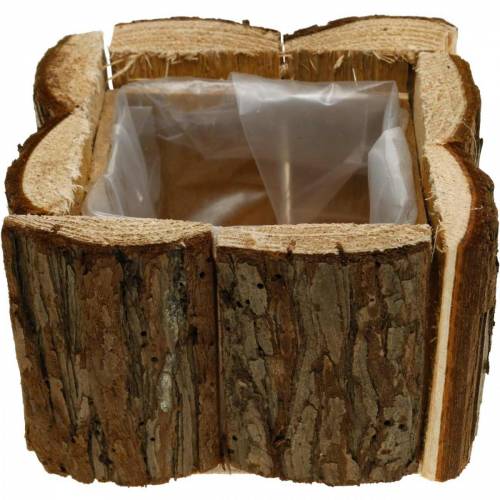 Floristik24 Plant box bark flower box wood 14×14cm