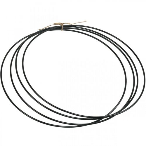 Floristik24 Metal ring decorative ring Scandi ring decorative loop black Ø30cm 4 pieces