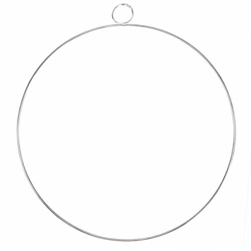 Floristik24 Deco ring silver Ø30cm 4pcs