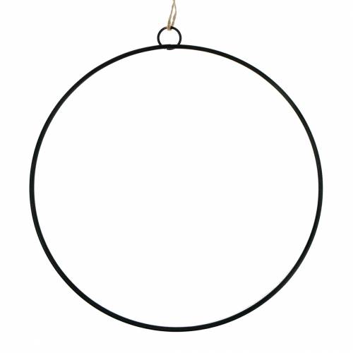 Floristik24 Decorative ring for hanging black Ø35cm 4pcs