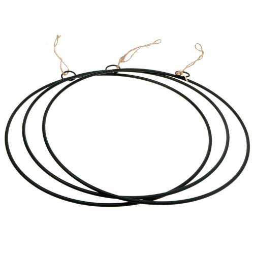 Product Deco ring for hanging black Ø50cm 3pcs