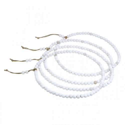 Product Ring with pearls, spring, decorative ring, wedding, wreath to hang white Ø28cm 4pcs