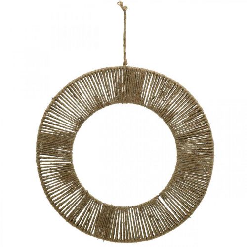 Product Decorative ring for hanging, wall decoration, summer decoration, ring covered natural color, silver Ø39.5cm