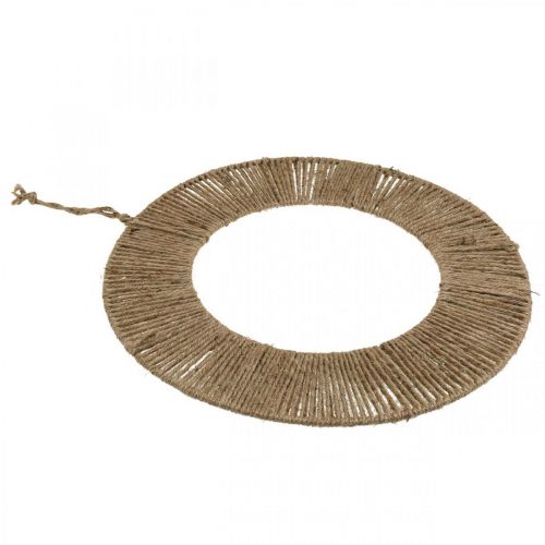 Product Decorative ring for hanging, wall decoration, summer decoration, ring covered natural color, silver Ø39.5cm