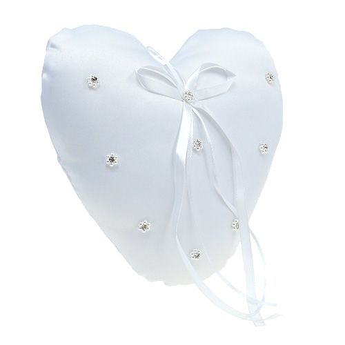 Ring pillow heart shape 18cm white