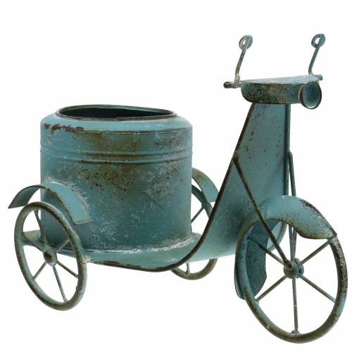 Floristik24 Flower pot motor scooter metal rust blue 33cm