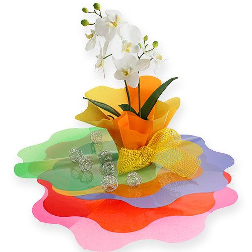 Floristik24 Flower cuff Ø40cm purple 50pcs