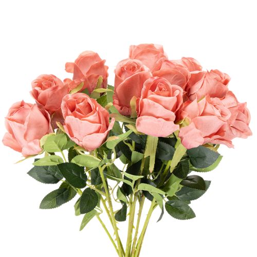 Kunstblume Rose Long Stem Bundle 62cm 12pcs Pink | Floristik24.co.uk